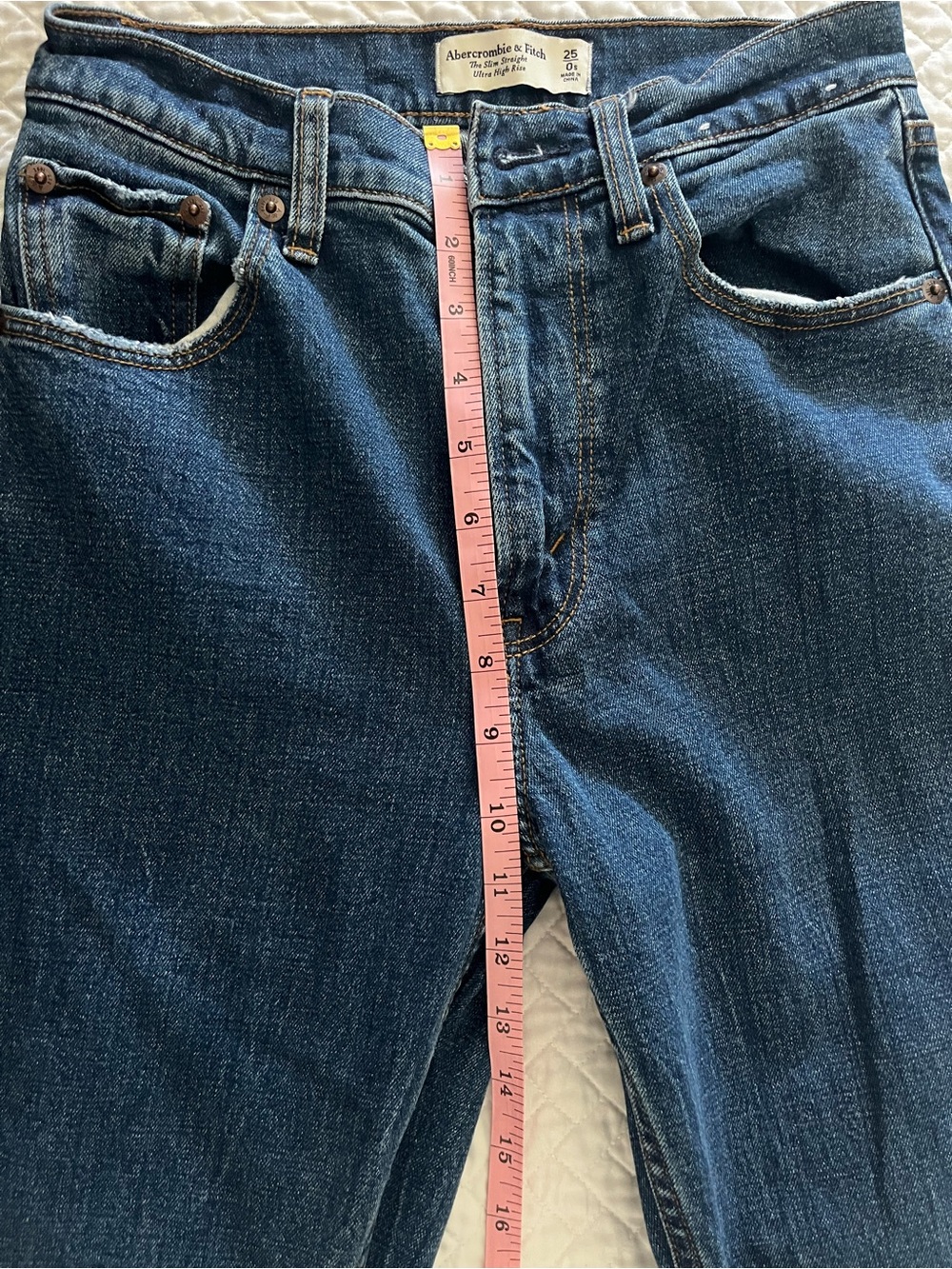 Abercrombie & Fitch Blue Slim Straight Ultra High Rise Jeans - Picture 5 of 6